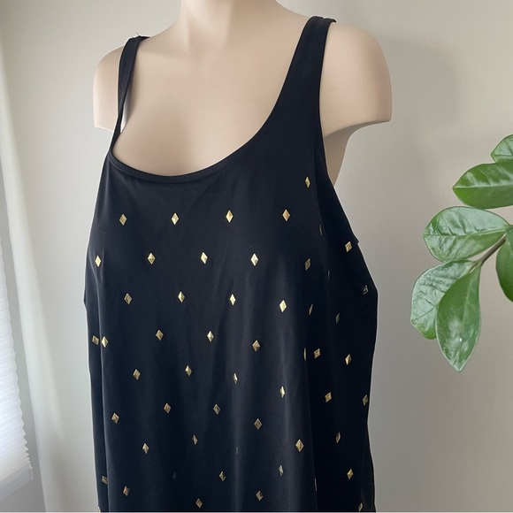 Swimsuits For All Studded Trapeze Swim Dress One Piece Swim Black Plus Size 22 - Picture 6 of 9